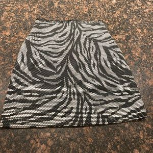 Black and White textured Mini Skirt H&M